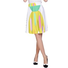 Pineapple Fruite Yellow Triangle Pink White A-line Skirt