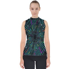 Colorful Geometric Electrical Line Block Grid Zooming Movement Shell Top by Mariart
