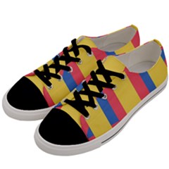 Rainbow Sign Yellow Red Blue Retro Men s Low Top Canvas Sneakers by Mariart