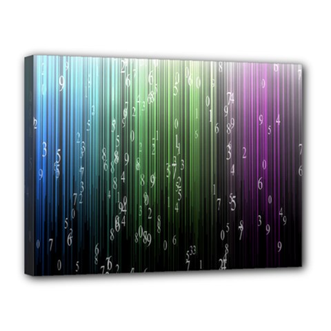 Numerical Animation Random Stripes Rainbow Space Canvas 16  X 12  by Mariart