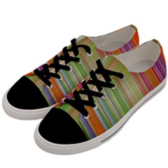 Rainbow Stripes Vertical Colorful Bright Men s Low Top Canvas Sneakers by Mariart