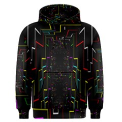 Seamless 3d Animation Digital Futuristic Tunnel Path Color Changing Geometric Electrical Line Zoomin Men s Pullover Hoodie by Mariart