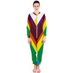 Triangle Chevron Rainbow Web Geeks Onepiece Jumpsuit (ladies) 