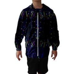 Seamless 3d Animation Digital Futuristic Tunnel Path Color Changing Geometric Electrical Line Zoomin Hooded Wind Breaker (kids) by Mariart