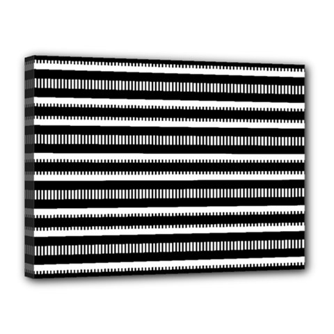 Tribal Stripes Black White Canvas 16  X 12  by Mariart