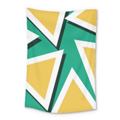 Triangles Texture Shape Art Green Yellow Small Tapestry