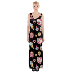 Sweet Pattern Maxi Thigh Split Dress by Valentinaart