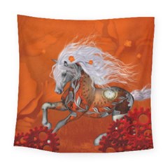 Steampunk, Wonderful Wild Steampunk Horse Square Tapestry (large) by FantasyWorld7