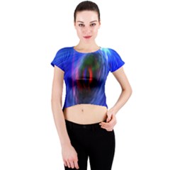 Black Hole Blue Space Galaxy Crew Neck Crop Top by Mariart