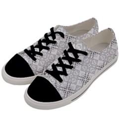 Background Pattern Diagonal Plaid Black Line Men s Low Top Canvas Sneakers by Mariart