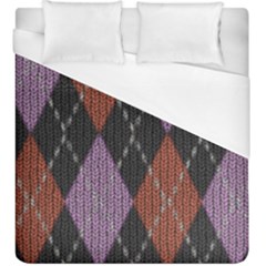 Knit Geometric Plaid Fabric Pattern Duvet Cover (king Size) by paulaoliveiradesign