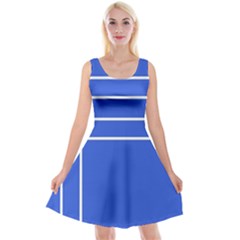 Stripes Pattern Template Texture Blue Reversible Velvet Sleeveless Dress by Nexatart