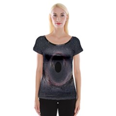 Black Hole Blue Space Galaxy Star Cap Sleeve Tops by Mariart