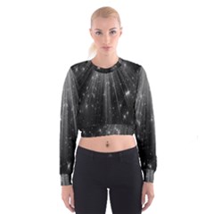 Black Rays Light Stars Space Cropped Sweatshirt by Mariart