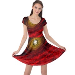 Black Red Space Hole Cap Sleeve Dress by Mariart