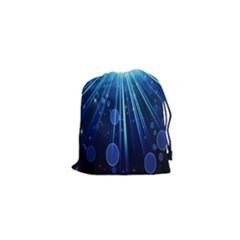 Blue Rays Light Stars Space Drawstring Pouches (xs)  by Mariart