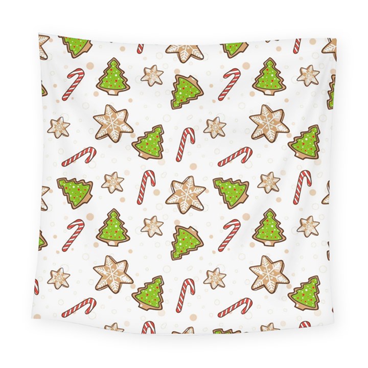 Ginger cookies Christmas pattern Square Tapestry (Large)