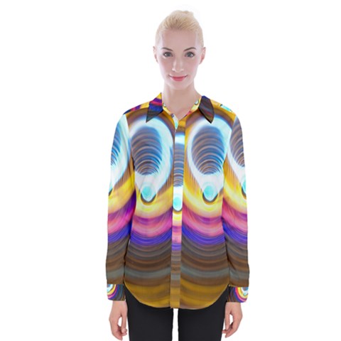 Colorful Glow Hole Space Rainbow Womens Long Sleeve Shirt by Mariart
