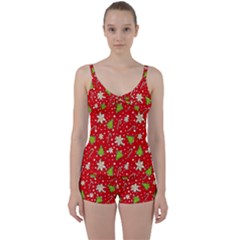 Ginger Cookies Christmas Pattern Tie Front Two Piece Tankini by Valentinaart