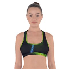 Gas Yellow Falling Into Black Hole Cross Back Sports Bra by Mariart
