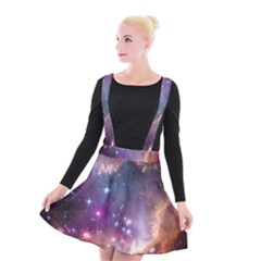 Galaxy Space Star Light Purple Suspender Skater Skirt by Mariart