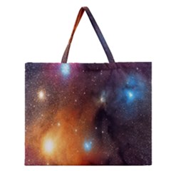 Galaxy Space Star Light Zipper Large Tote Bag