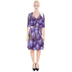 Grape Fruit Wrap Up Cocktail Dress by Mariart