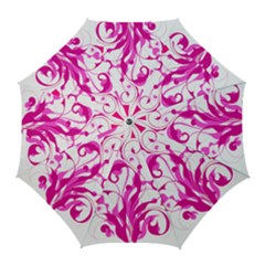 Heart Flourish Pink Valentine Golf Umbrellas