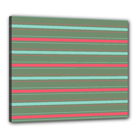 Horizontal Line Red Green Canvas 24  X 20  by Mariart