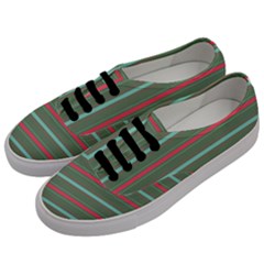 Horizontal Line Red Green Men s Classic Low Top Sneakers by Mariart