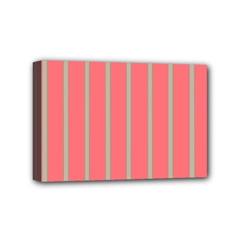 Line Red Grey Vertical Mini Canvas 6  X 4  by Mariart
