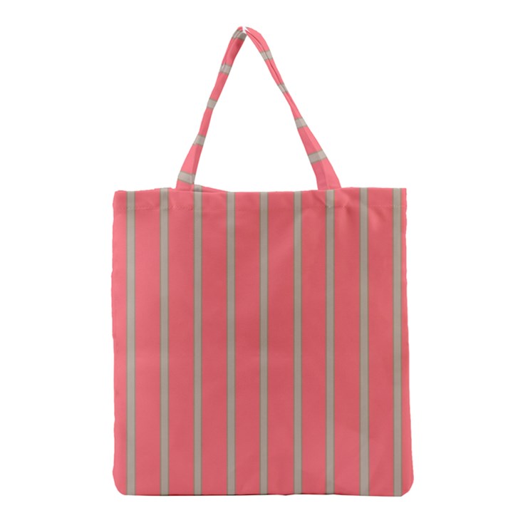 Line Red Grey Vertical Grocery Tote Bag