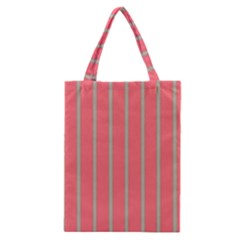 Line Red Grey Vertical Classic Tote Bag by Mariart