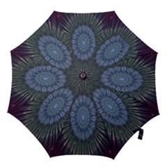 Peaceful Flower Formation Sparkling Space Hook Handle Umbrellas (medium)