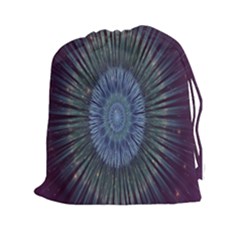Peaceful Flower Formation Sparkling Space Drawstring Pouches (xxl) by Mariart