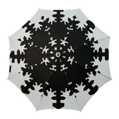 Snowflakes Black Golf Umbrellas