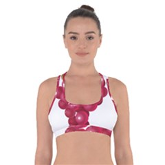 Red Fruit Grape Cross Back Sports Bra by Mariart