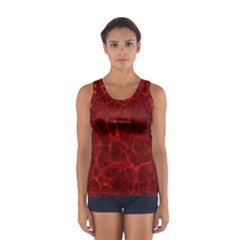 Simulation Red Water Waves Light Sport Tank Top 