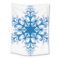 Snowflakes Blue Flower Medium Tapestry by Mariart