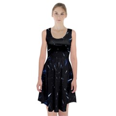 Space Warp Speed Hyperspace Through Starfield Nebula Space Star Line Light Hole Racerback Midi Dress by Mariart