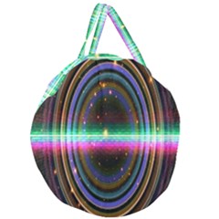 Spectrum Space Line Rainbow Hole Giant Round Zipper Tote