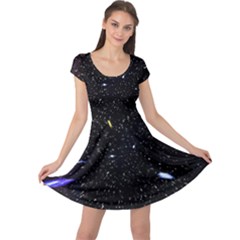 Space Warp Speed Hyperspace Through Starfield Nebula Space Star Hole Galaxy Cap Sleeve Dress by Mariart
