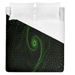 Space Green Hypnotizing Tunnel Animation Hole Polka Green Duvet Cover (queen Size) by Mariart