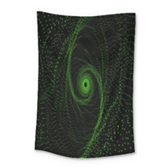 Space Green Hypnotizing Tunnel Animation Hole Polka Green Small Tapestry by Mariart