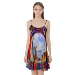 Abstract Tunnel Satin Night Slip by NouveauDesign