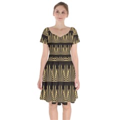 Art Deco Short Sleeve Bardot Dress by NouveauDesign