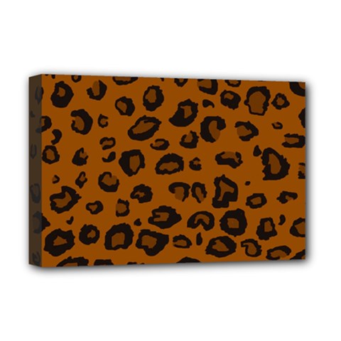 Dark Leopard Deluxe Canvas 18  X 12   by TRENDYcouture