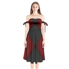 Black Red Door Shoulder Tie Bardot Midi Dress