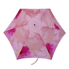 Cosmos Flower Floral Sunflower Star Pink Frame Mini Folding Umbrellas