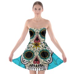 Sugar Skull New 2015 Strapless Bra Top Dress by crcustomgifts